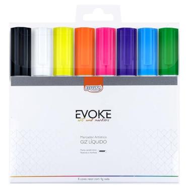 Imagem de Marcador Artístico Giz Líquido Evoke 6mm 4g 8 Cores Brw