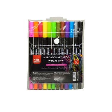 Imagem de Marcador Artístico Duas Pontas 12 Cores Yins Paper