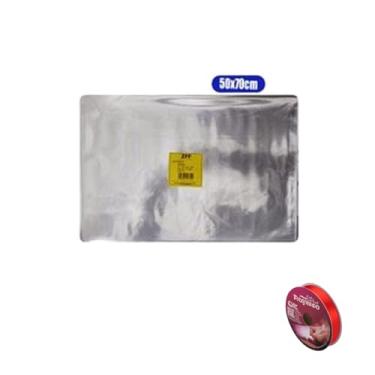 Imagem de Kit Saco BD 50x70cm com Fita de Cetim Rolo de 15mm x 50 Metros