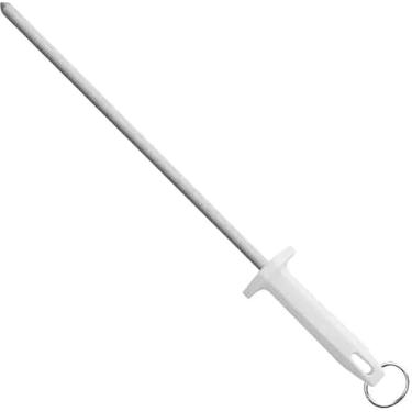 Imagem de Chaira para Faca 8 Polegadas, Aço Inox, Cabo Branco, 31cm, Realinhamento de Lâminas, Uso Profissional e Doméstico