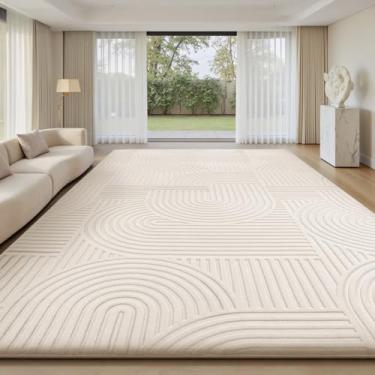 Imagem de Sour Lemon Tapetes de área de 20 x 25 cm para sala de estar, tapetes laváveis na máquina para quarto, tapete macio grande geométrico, tapete branco antiderrapante, tapete interno para quarto de