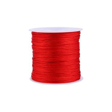 Imagem de GLOGLOW Cartões de Felicitações/fontes de Festa, Fio Vermelho Macrame para Fazer Joias, 0.8mm de Espessura, Artesanato Diy, 100m de Nylon, nó Chinês Nan