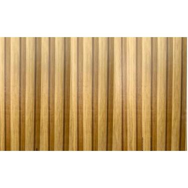 Imagem de Papel de Parede para Sala Quarto Cozinha Ripado Madeira 3D Auto Colante(4 Rolos [20 Metros],3D Freijó Mel)