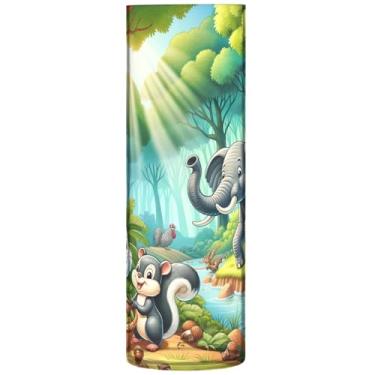 Imagem de Vaso de flores alto de animais de desenho animado na floresta, vasos de flores decorativos de plástico, decoração moderna, floral exclusiva, 30 cm x 9,9 cm