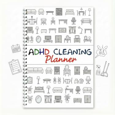 Imagem de Agenda de limpeza para mulheres adultas, agenda de limpeza diária e organizador de lista de verificação – Planejador de foco para melhorar a organização da casa e a produtividade das tarefas