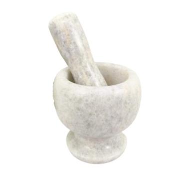 Imagem de Pilão Socador Bowl Mármore Branco Chefe Cozinha Gourmet