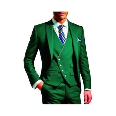 Imagem de Terno Masculino De 3 Peças Em Cor Sólida Para Casamento E Negócios, Co