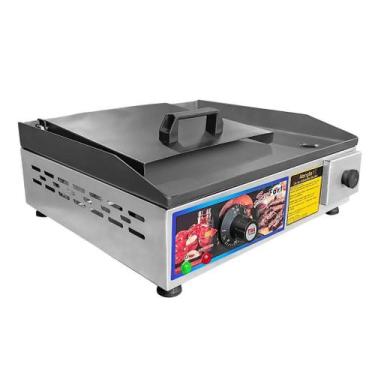 Imagem de Chapa Chapeira Eletrica de Lanche Porções Hot Dog 40x35 Borda Alta Com