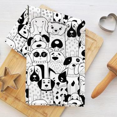 Imagem de Vários panos de cozinha fofos para cães, panos de prato para lavar pratos de cozinha, toalha de chá decorativa de microfibra macia, panos de prato toalha de mão para banheiro, casa de fazenda