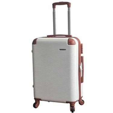 Imagem de Mala de Bordo ABS 10kg 17” a 21” Polegadas Mala de Viagem com Rodinhas 360° Cadeado Código (Branco-21”(14KG) Modelo-W)