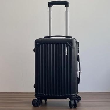 Imagem de Mala de Bordo ABS 10kg 17” a 21” Polegadas Mala de Viagem com Rodinhas 360° Cadeado Código (Preto-17”(7-8KG)11222311)