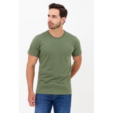 Imagem de Camiseta Algodão Basica Cor Verde Army  Masculina AERE, P