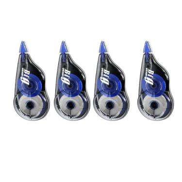 Imagem de HelloKids Fita corretiva branca, correção, fácil de usar, aplicador para escola, escritório, anotações, diário, deslizamento suave, sem resíduos, secagem rápida (pacote com 4, azul, largura da fita