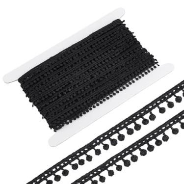 Imagem de PH PandaHall Enfeite de franja de bolas de pompom de 15 metros, acabamento de costura preta de 9,5 cm, enfeites artesanais, pompons, borla para costura, artesanato, cortina, travesseiro, estofamento