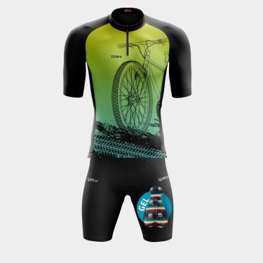 Imagem de Conjunto de Ciclismo Masculino - Camisa Roda Vermelha (PRO) e Bermuda GEL (WAY)-Masculino