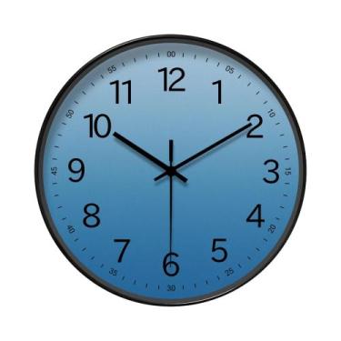 Imagem de Relógio De Parede Redondo Minimalista Azul Com Marcação Clara De Minut