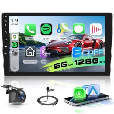 Imagem de Estéreo Android de 8 núcleos 6G + 128G com carplay sem fio e Android Auto, rádio Driauto 1280P com tela sensível ao toque duplo DIN de 9 polegadas com conexão espelhada Bluetooth, WiFi, controle de