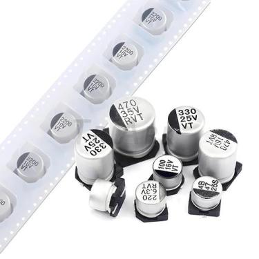 Imagem de Capacitor Eletrolítico De Alumínio SMD 6.3V-1000UF Pacote Variado 10PC