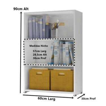 Imagem de Armario Escritório Multiuso Livreiro 2 Prateleiras Faroe