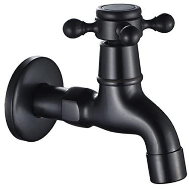 Imagem de Torneira de pia preta Torneira de água ao ar livre Torneira de banheira Lavanderia Retro Torneira Lavadora Torneira de bico único Acessórios para lavanderia Lavadora Torneira de banheiro antigo Tornei
