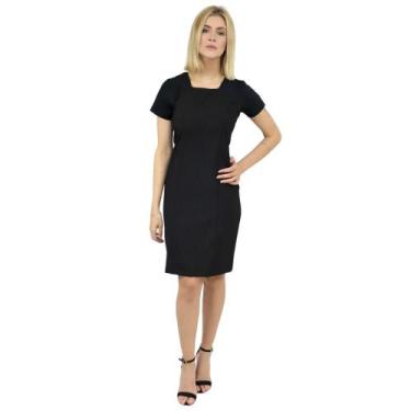 Imagem de Vestido Social Executivo Milano manga Curta - DEMORGAN, Preto, M