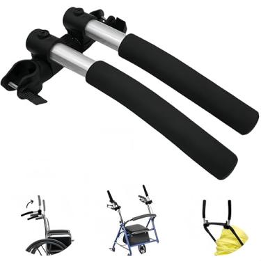 Imagem de OWFCCLA Extensores ajustáveis de alça de cadeira de rodas, extensor universal de alça de carrinho de bebê, extensores de andador para adultos altos, extensores de guidão de esteira, alivia a dor nas