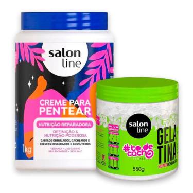 Imagem de Kit Creme De Pentear Salon Line Nutricao Reparadora 1kg e Gelatina Sal