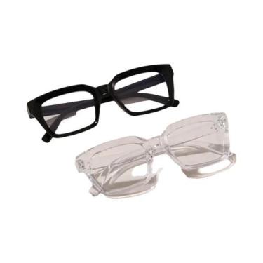 Imagem de Óculos Clássicos De Armação Quadrada Sem Grau Para Uso Diário, Trabalh