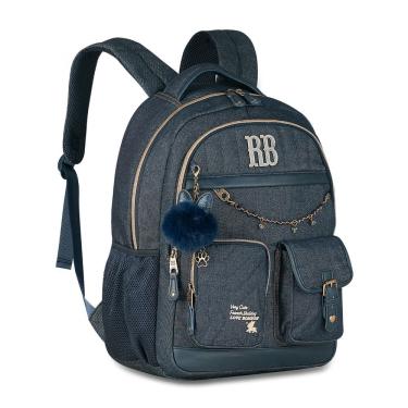 Imagem de Mochila Jeans Rebecca Bonbon Escolar Juvenil Meninas