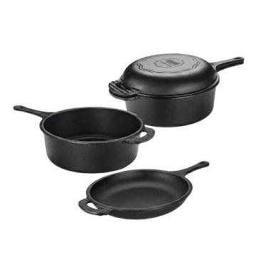 Imagem de Conjunto caçarola frigideira multiuso ferro 24cm 3,5L  Panela Mineira