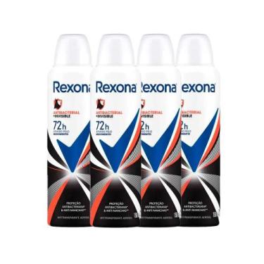 Imagem de Kit Desodorante Aerosol Rexona Antibacterial + Invisible 150ml - 4 Uni