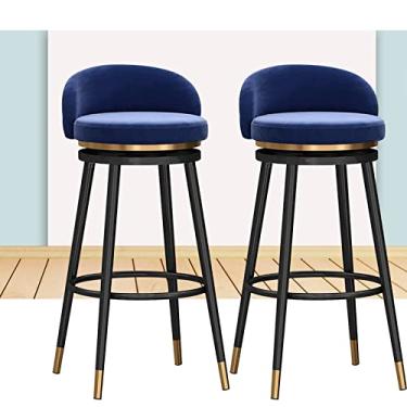 Imagem de KIDYBO Banqueta de bar pub altura 66 cm bancos ilha de cozinha cadeira de jantar café com encosto e apoio para os pés para casa, bar, sala de estar, café da manhã