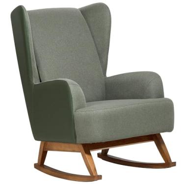 Imagem de Poltrona de Amamentação Balanço Base Nina Liz D02 Couríssimo Tramado Verde C-296 C-120 - Lyam Decor