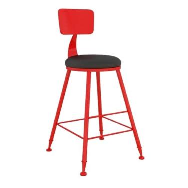 Imagem de Balcão de cozinha grande colorido ferro redondo mesa e cadeiras varanda bar leite chá loja bancos altos cadeiras de bar (vermelho)