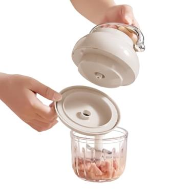 Imagem de Processador De Alimentos Elétrico - Com Alça Recipiente de Moagem 350 ml | Picador De Carne E Processador Mini | Para Purê De Pimenta Cebala Legumes Cozinha Casa Acampamento Viagem Piquenique