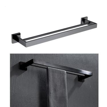 Imagem de Conjunto de ferragens de banheiro de aço inoxidável acessórios de banheiro toalheiro preto rack de barra de toalha dourada suporte de toalha, 002FB