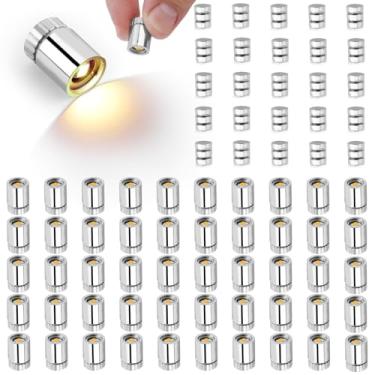 Imagem de 50 Mini Luzes LED com 25 Pilhas, Luzes Elétricas em Miniatura Alimentadas Por Bateria com Invólucro de Plástico para Lanternas de Papel Acessórios Casa Bonecas (Branco Quente)