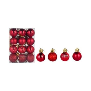 Imagem de Bolas De Natal De 30mm 24 Peças Ornamentos De Festa De Natal Decoração