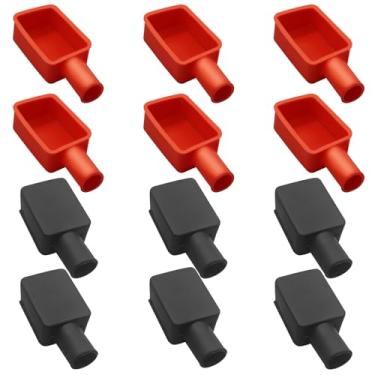 Imagem de 12 peças de tampa de terminal de bateria, protetor de terminal de bateria, protetor de isolamento de carro, capa de bateria de carro, borracha macia, positivo, negativo, pino, tampa, conector superior