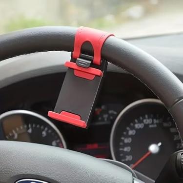 Imagem de Suporte universal de telefone para carro, volante ajustável para carro, suporte universal para celular, suporte de clipe de bicicleta, fácil de usar