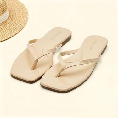 Imagem de Chinelo feminino, bico quadrado, espuma viscoelástica suporte de arco sandálias de verão para mulheres, tendência de couro vegano, leve, macio, confortável, nuvem, chinelos femininos essenciais de