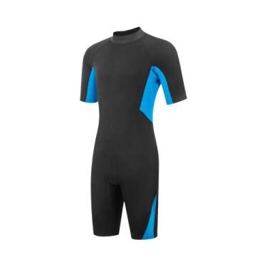 Imagem de Roupa De Mergulho Masculina De Neoprene 3mm Manga Curta Peça Única Par