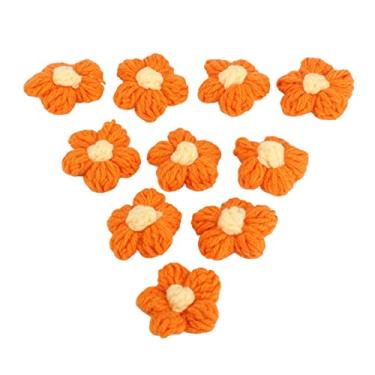 Imagem de 40 Peças Flores de lã de Malha Artificial, Alta Simulação, Reutilizáveis, Flor Laranja Fofa, para Decoração de Casamento de Baile de Casa, Macia e Durável