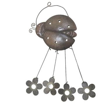 Imagem de Sino Dos Ventos Joaninha Flores Jardim Quintal Decoraçao Janela Varanda Enfeite Som Suave Relaxante