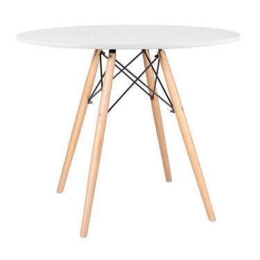 Imagem de Mesa De Jantar Eames Eiffel Wood Tampo De Mdf 90cm Branco