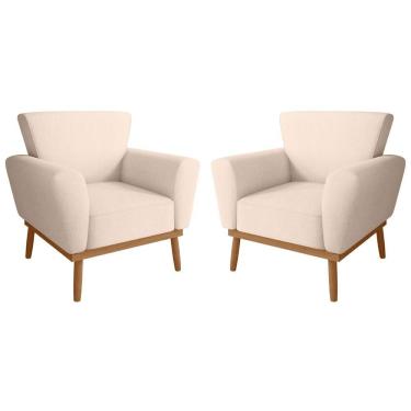 Imagem de Conjunto Poltrona Para Sala De Recepção Viana Linha Bege