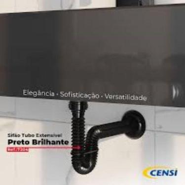Imagem de Sifão Sanfonado Extensível Censi 74cm Preto