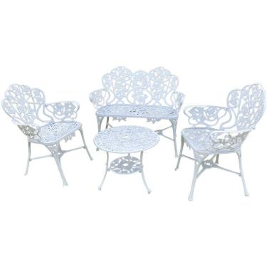 Imagem de Conjunto Namoradeira E 2 Poltronas Nova Hera Alumínio Fundido Branco