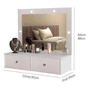 Imagem de Penteadeira Suspensa Isis Branco - Luapa Móveis