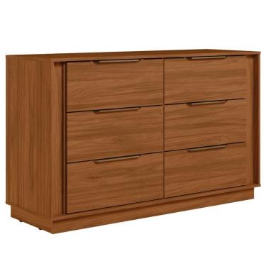 Imagem de Comoda 6 Gavetas 136 Cm Giardino Nogueira Demobile Nogueira